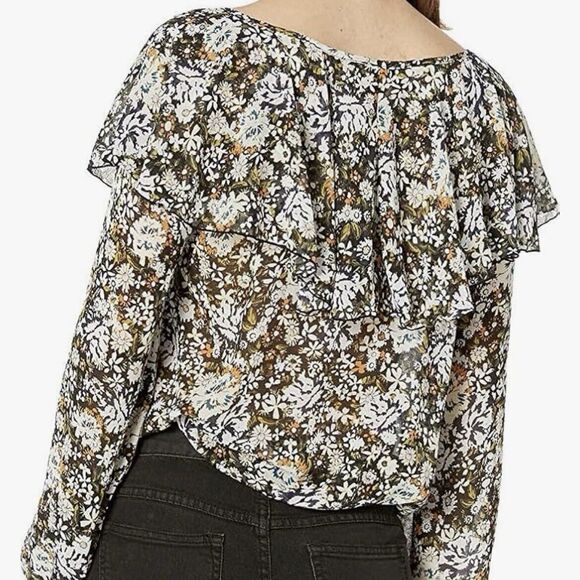 Intimately Free People Say It To Me Floral Ruffled Lace Bottom Bodysuit Large - Picture 2 of 11
